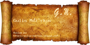 Gulis Márkus névjegykártya